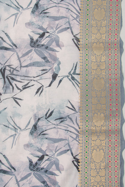 Chanderi Soft Silk Floral Printed MultiColur Saree