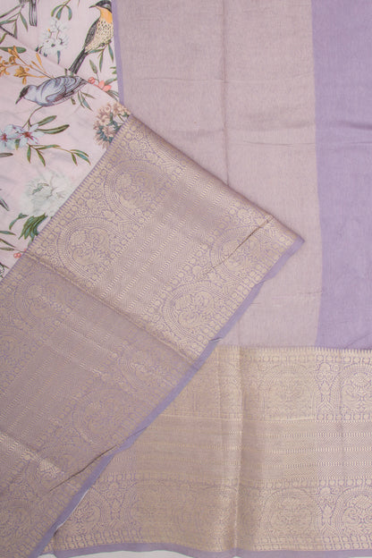 Chanderi Silk Printed Baby Pink Saree