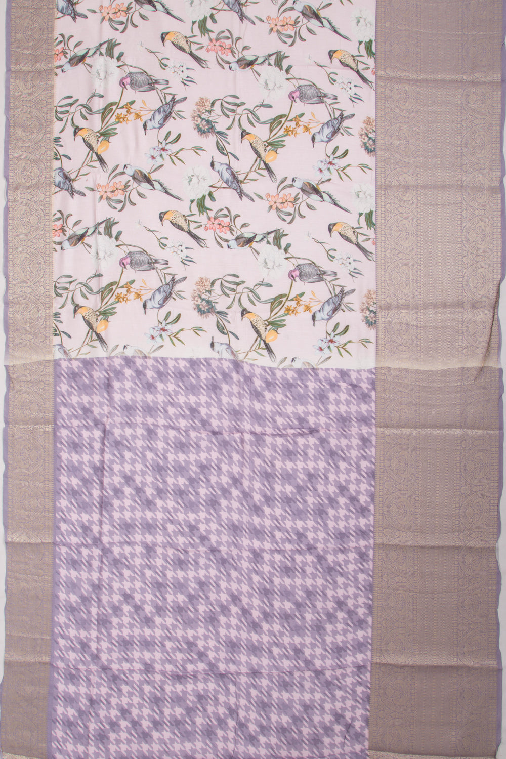 Chanderi Silk Printed Baby Pink Saree