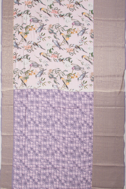 Chanderi Silk Printed Baby Pink Saree