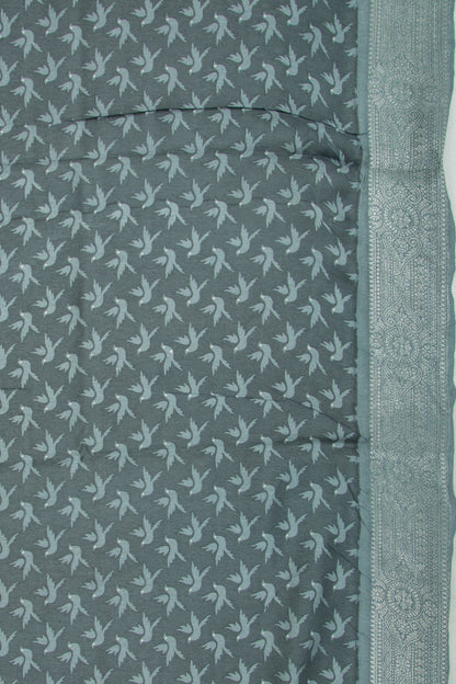 Chanderi Soft Silk Printed Grey Saree