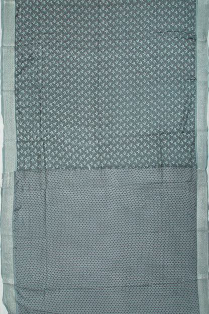Chanderi Soft Silk Printed Grey Saree