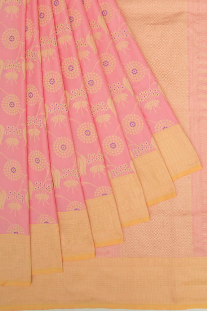 Banarasi Silk Jaal Pink Saree