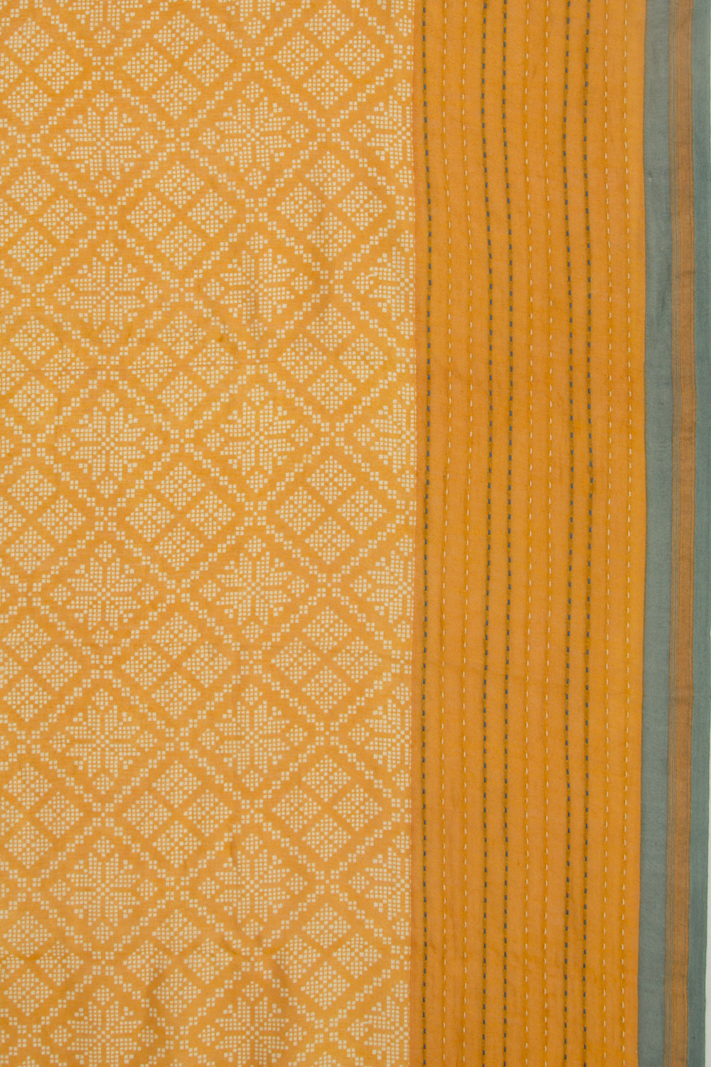 Chanderi Silk Printed Mustard Yellow Saree