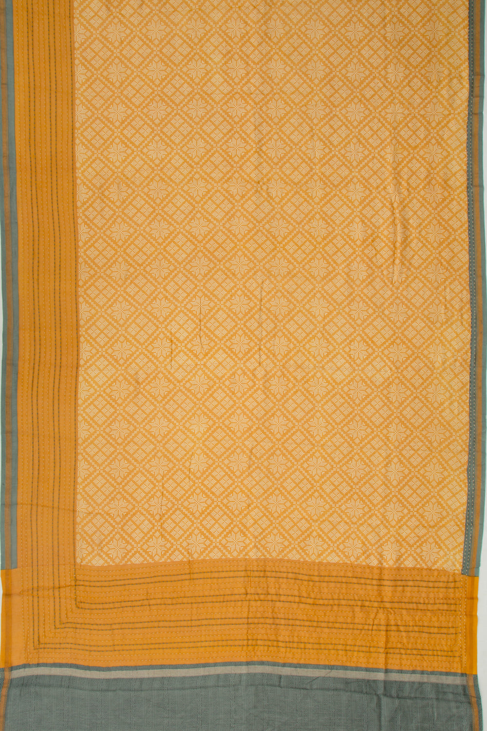Chanderi Silk Printed Mustard Yellow Saree