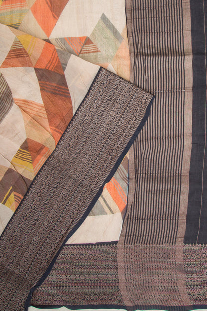 Chanderi Silk Printed Multicolour Saree