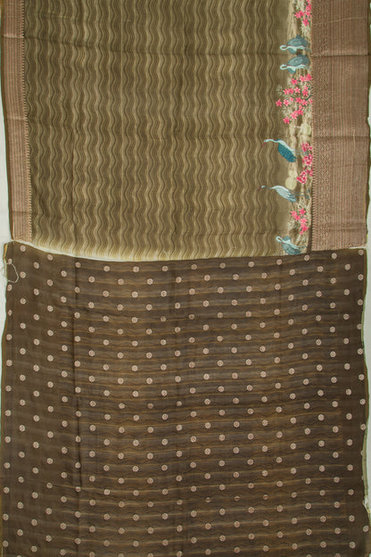 Chanderi Soft Silk Printed Green Saree