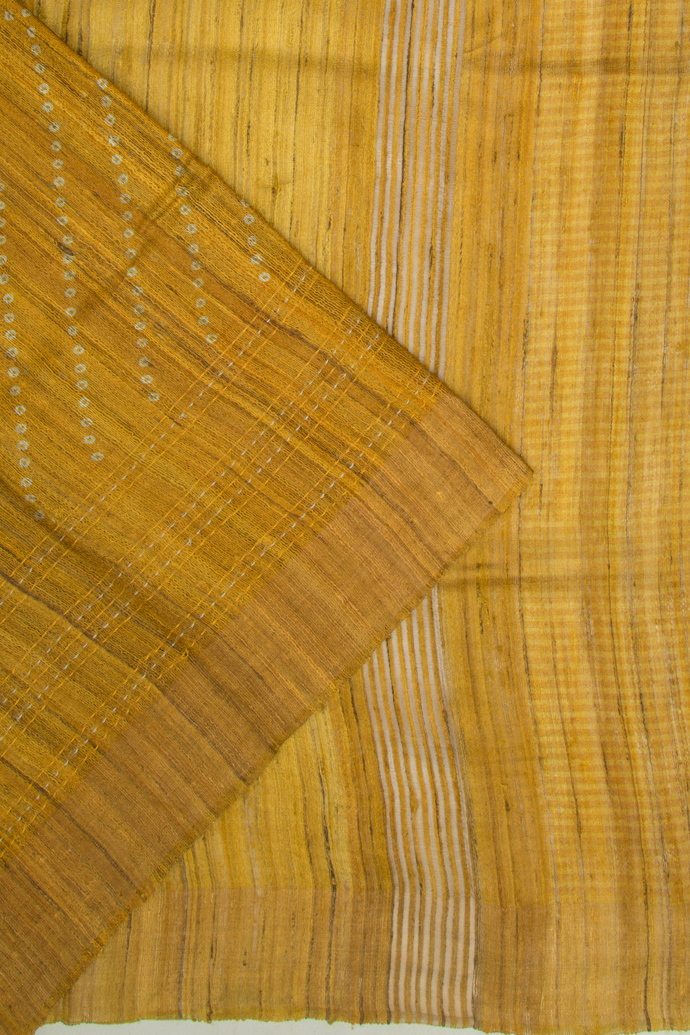 Tussar Printed Yellow Saree