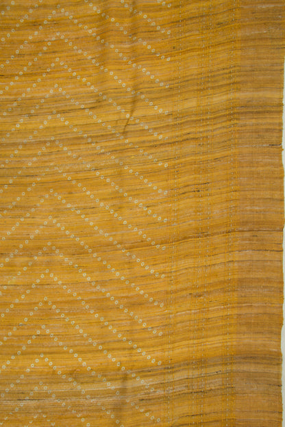 Tussar Printed Yellow Saree