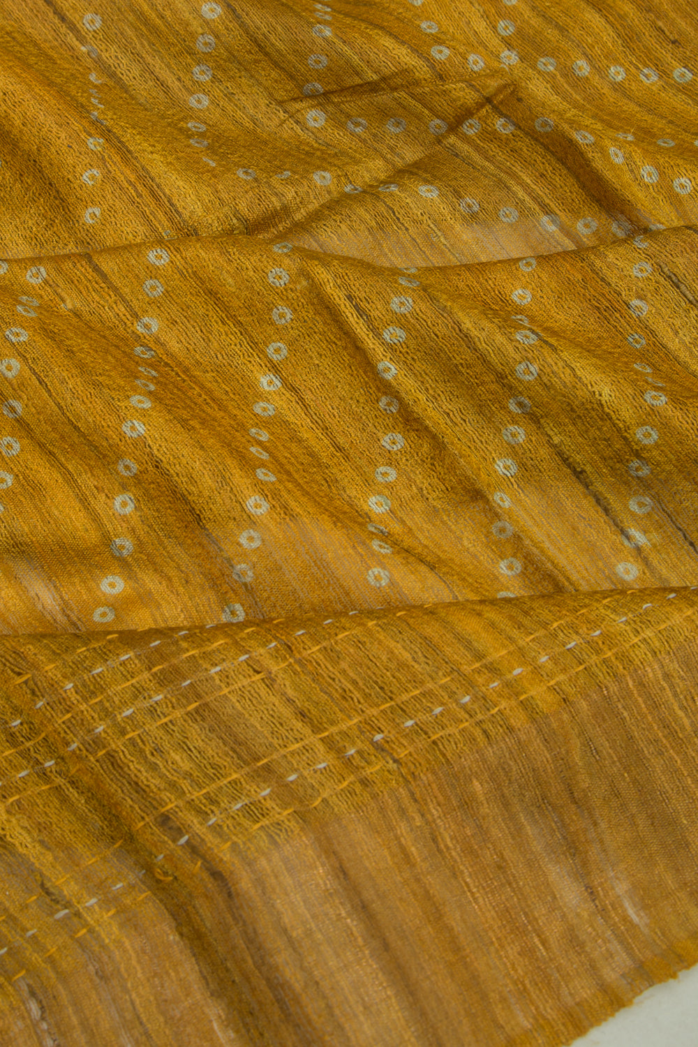 Tussar Printed Yellow Saree