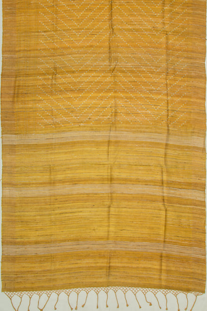 Tussar Printed Yellow Saree