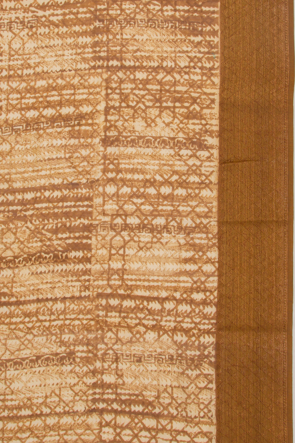Chanderi Silk Printed Brown Saree