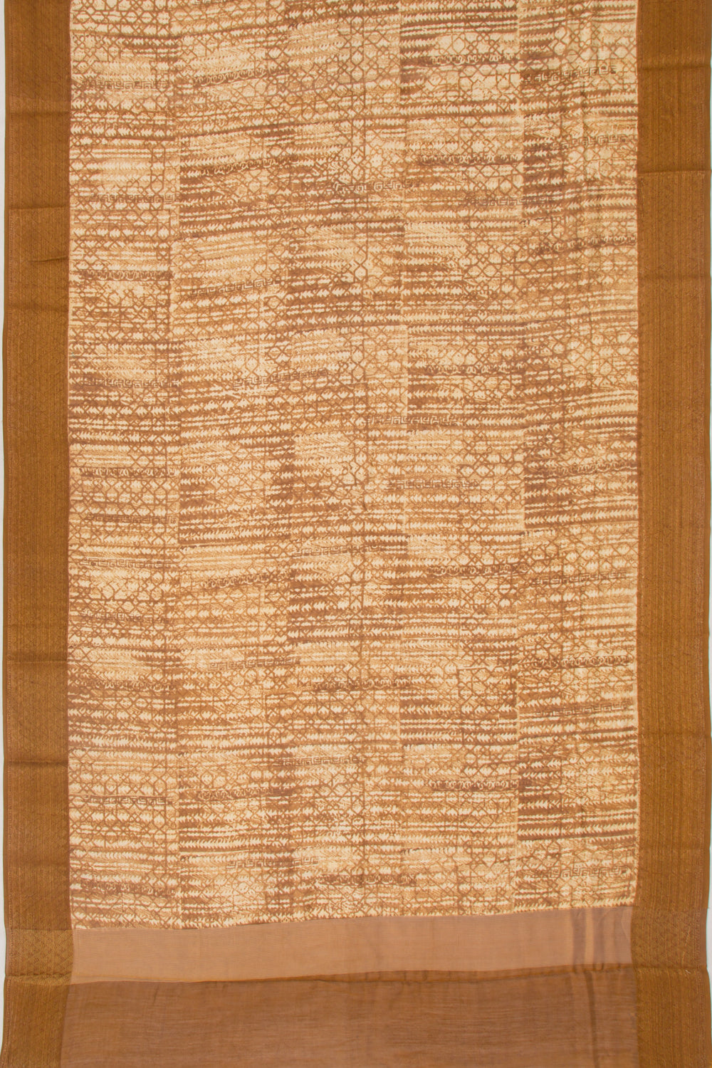 Chanderi Silk Printed Brown Saree