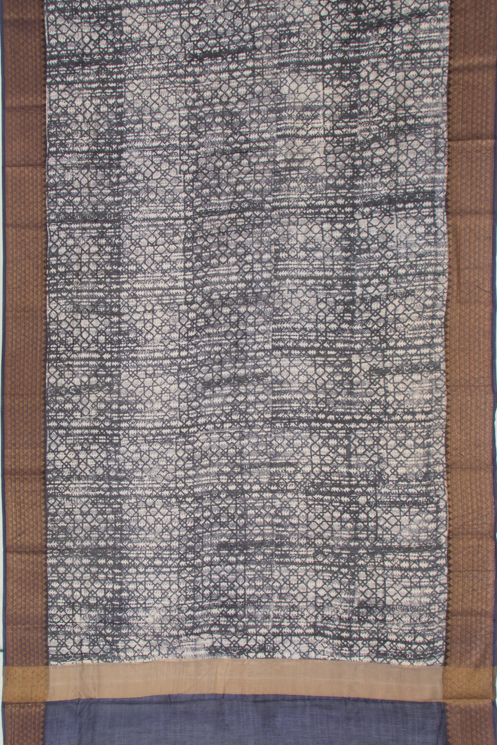 Chanderi Silk Printed Dark Blue Saree
