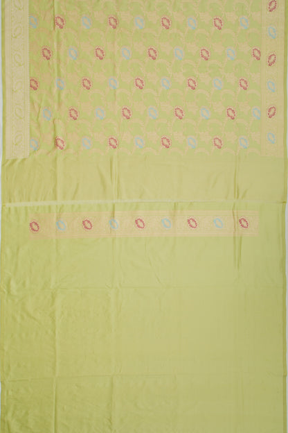 Banarasi Silk Kadwa Jaal Pastel Green Saree
