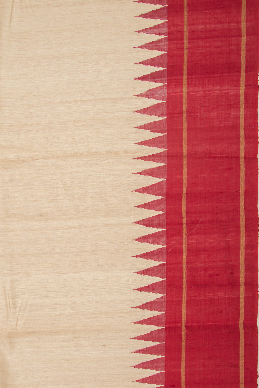 Tussar Plain Beige Saree