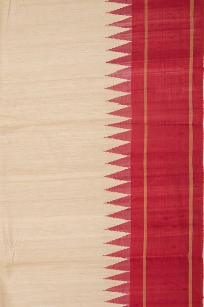 Tussar Plain Beige Saree