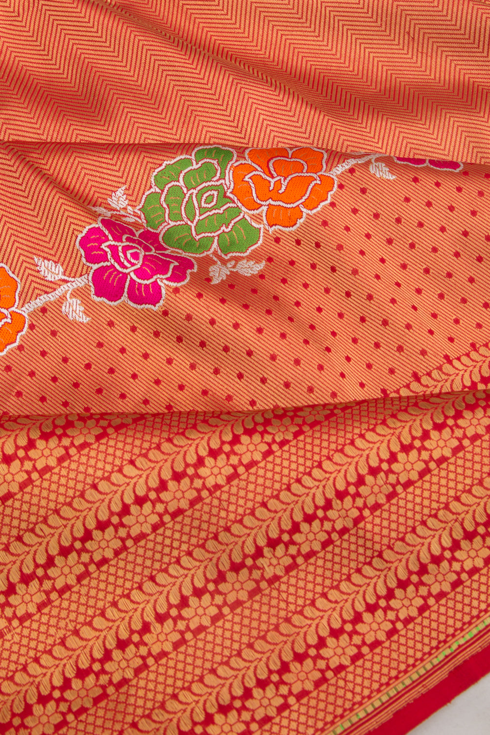 Banarasi Silk Tissue Brocade Red Saree