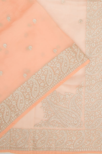 Organza Butta Pastel Orange Saree