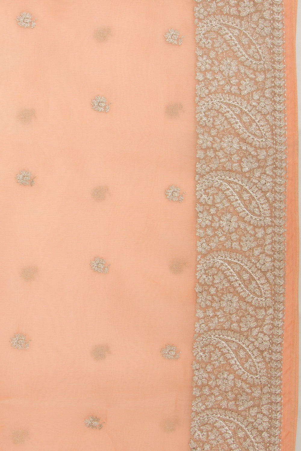 Organza Butta Pastel Orange Saree