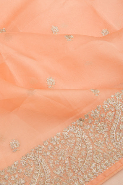 Organza Butta Pastel Orange Saree