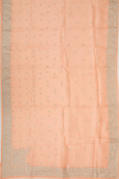 Organza Butta Pastel Orange Saree