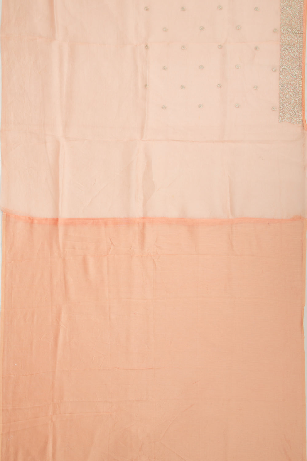 Organza Butta Pastel Orange Saree