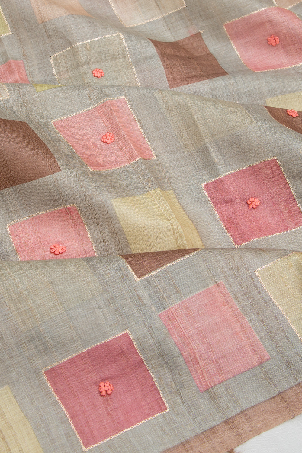 Tussar Printed Grey Saree