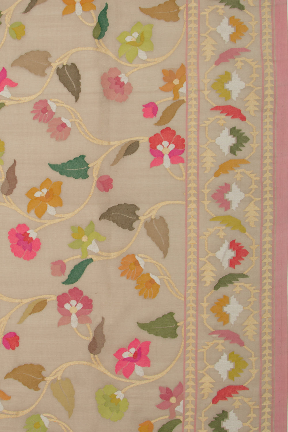 Banarasi Kora All Over Jamdani Beige Saree
