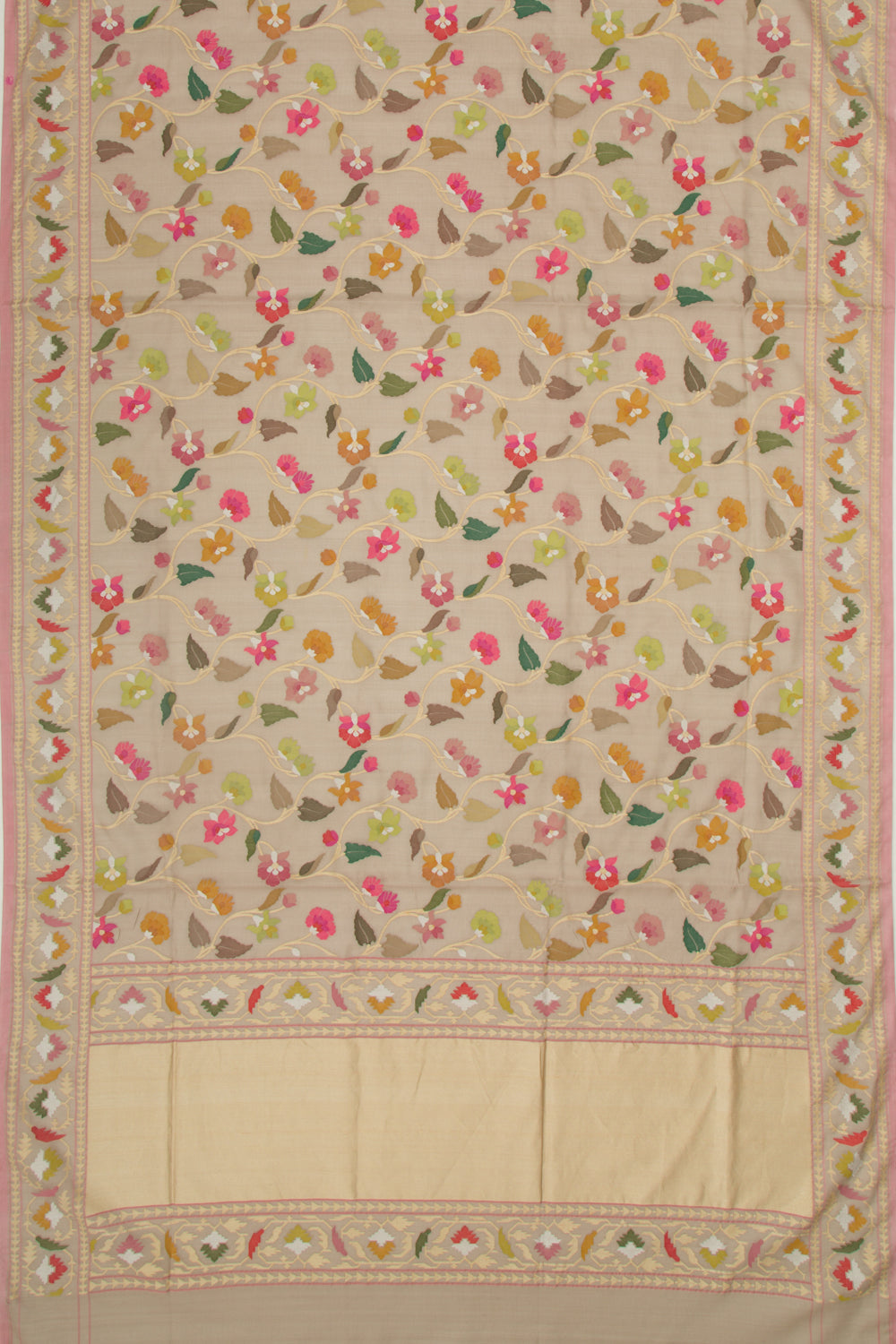 Banarasi Kora All Over Jamdani Beige Saree