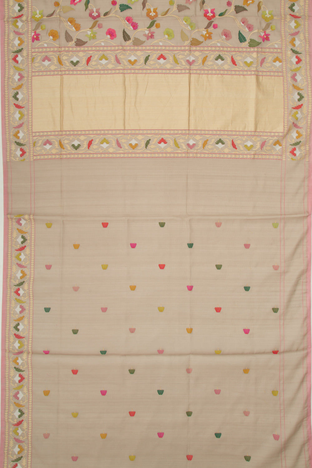 Banarasi Kora All Over Jamdani Beige Saree