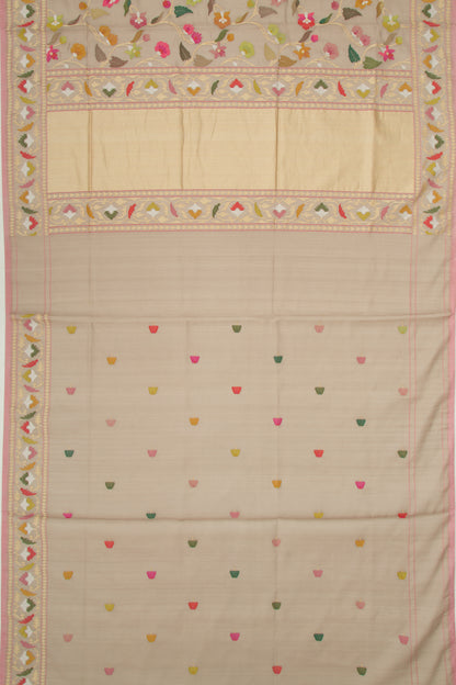 Banarasi Kora All Over Jamdani Beige Saree