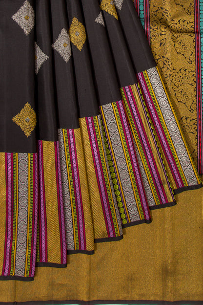Kanchipuram Silk Butta Black Saree
