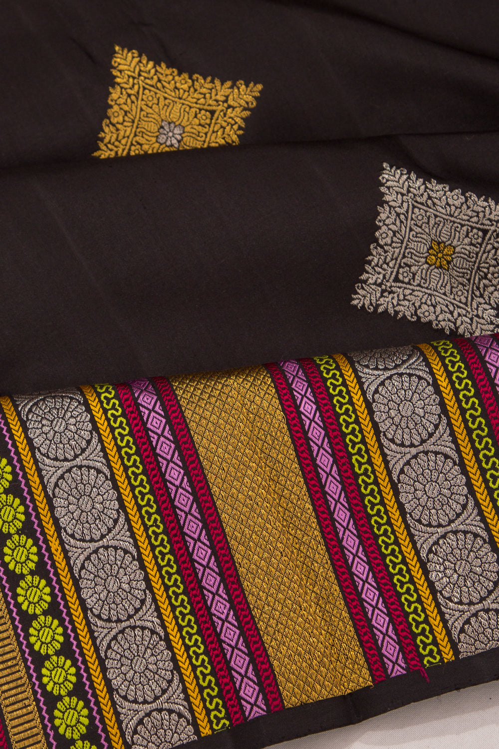 Kanchipuram Silk Butta Black Saree