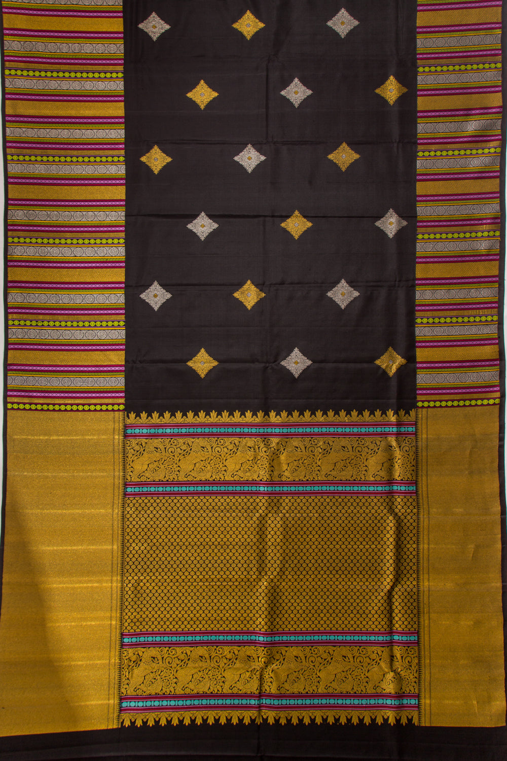 Kanchipuram Silk Butta Black Saree