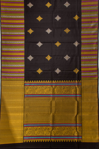 Kanchipuram Silk Butta Black Saree