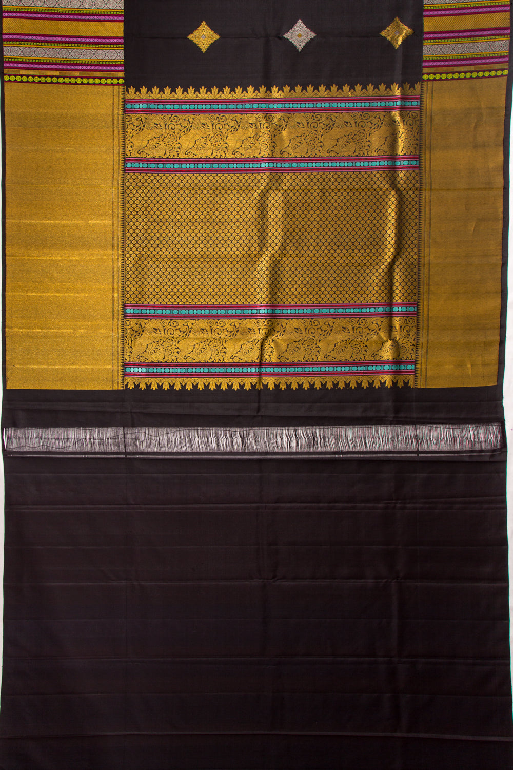 Kanchipuram Silk Butta Black Saree