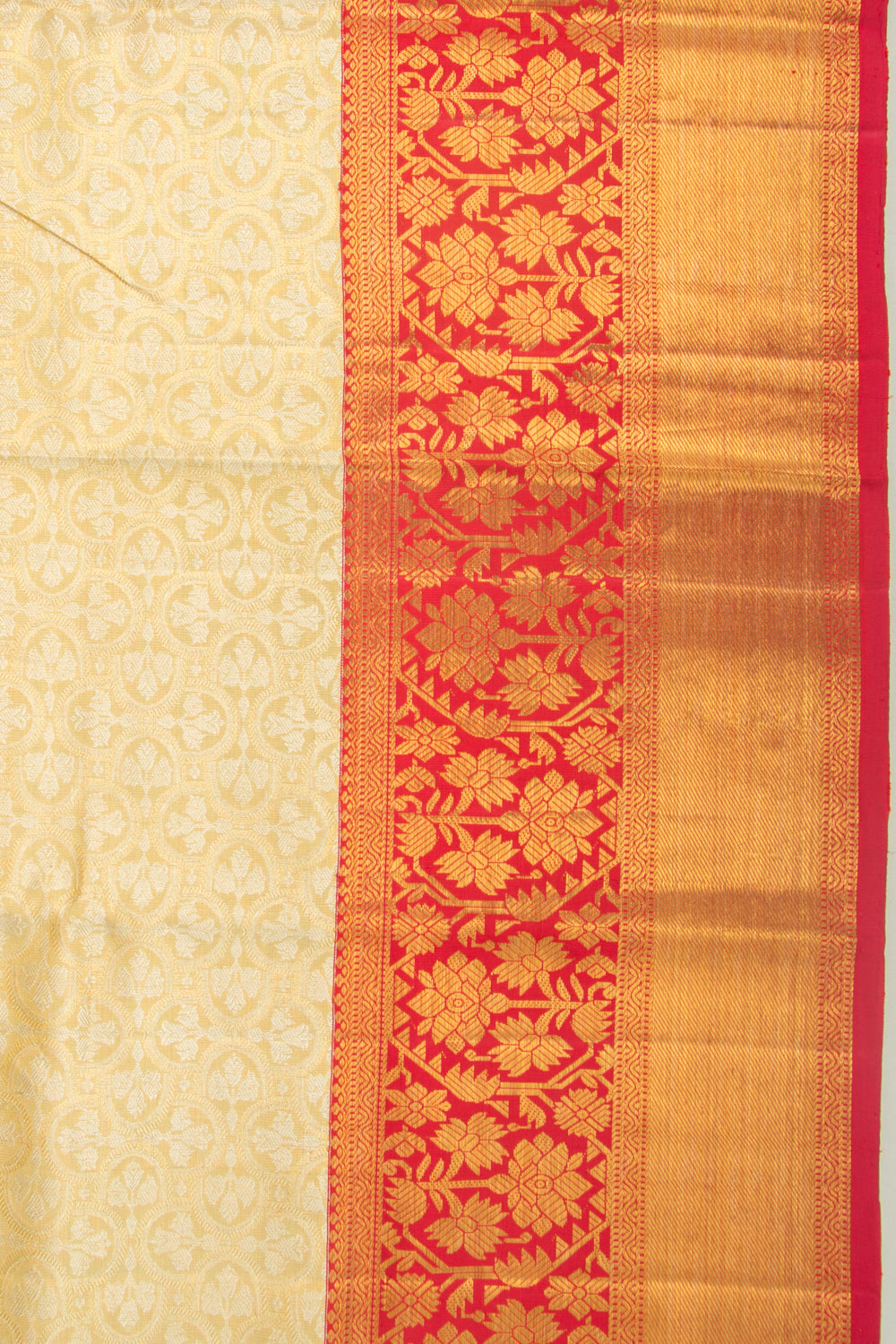 Kanchipuram Silk Tissue Brocade Gold Saree