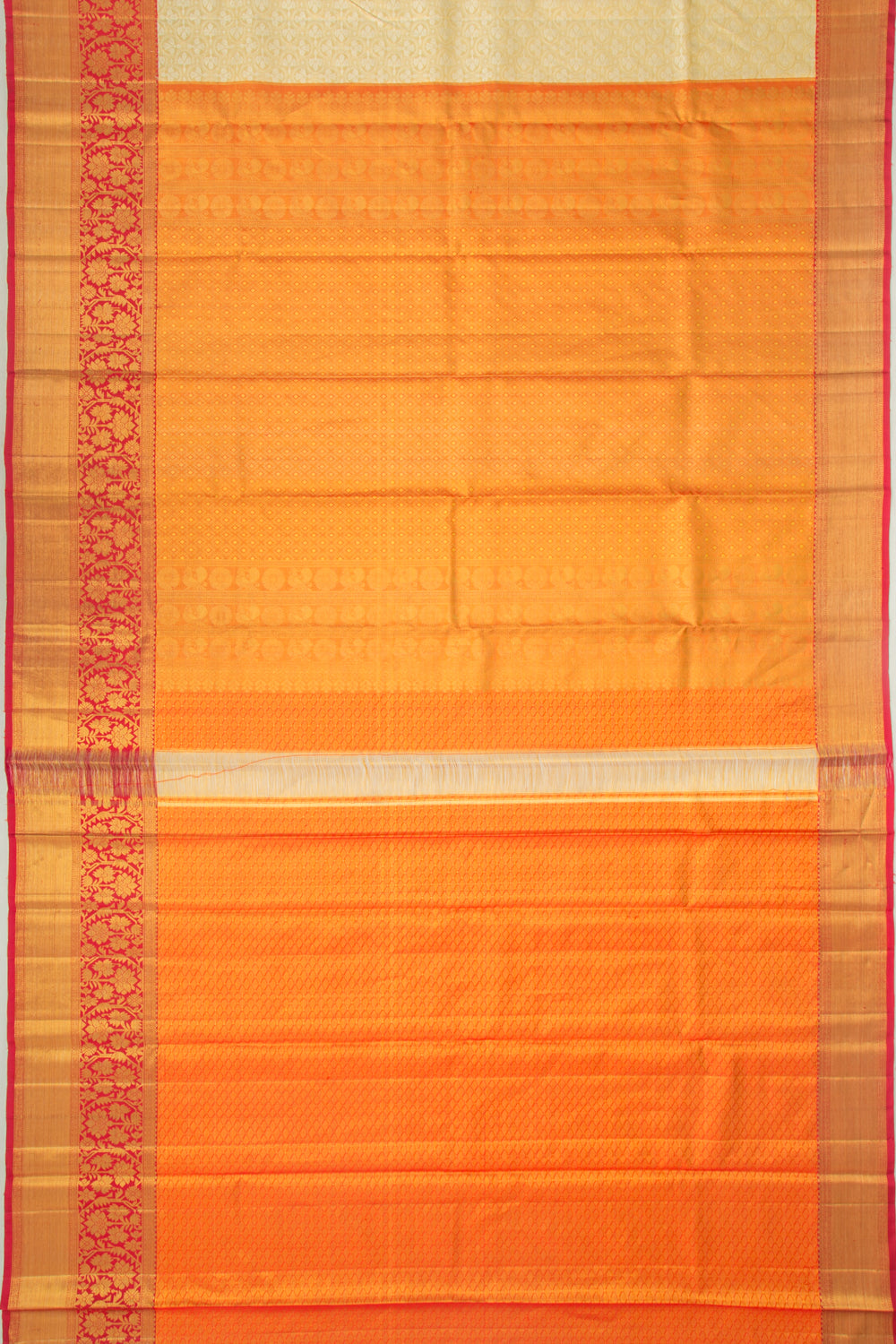 Kanchipuram Silk Tissue Brocade Gold Saree