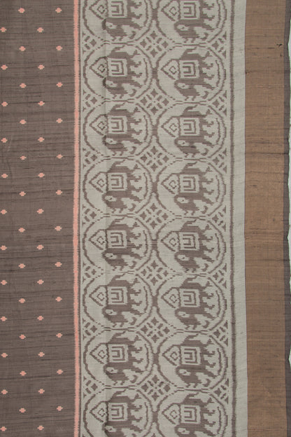 Soft Tussar Printed Grey Saree
