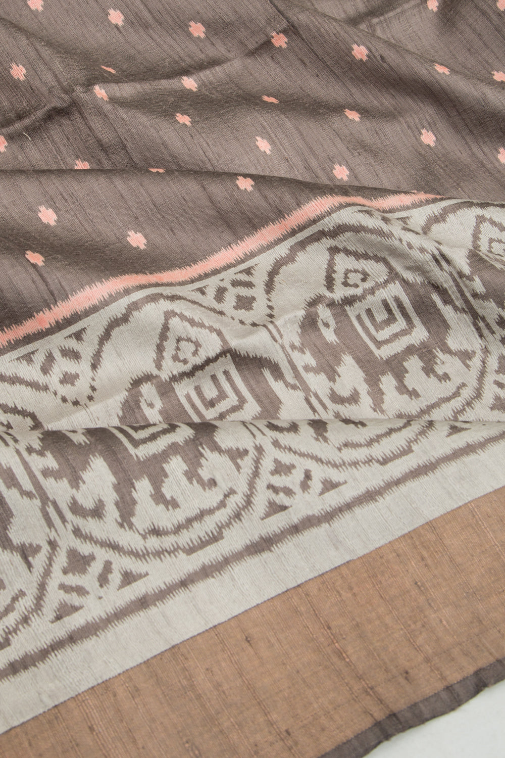 Soft Tussar Printed Grey Saree