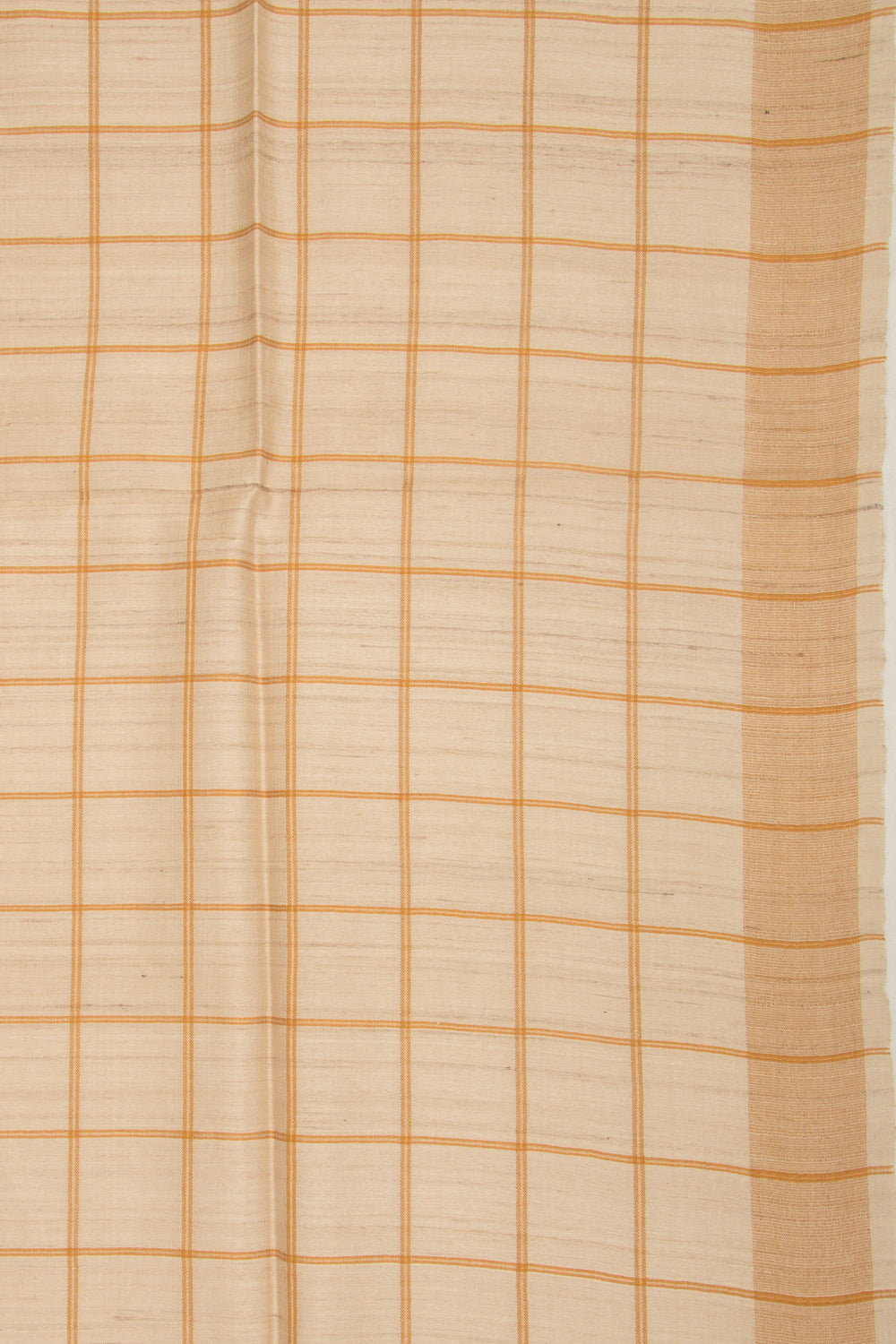 Tussar Checks Beige Saree