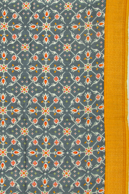 Tussar Printed Grey Saree