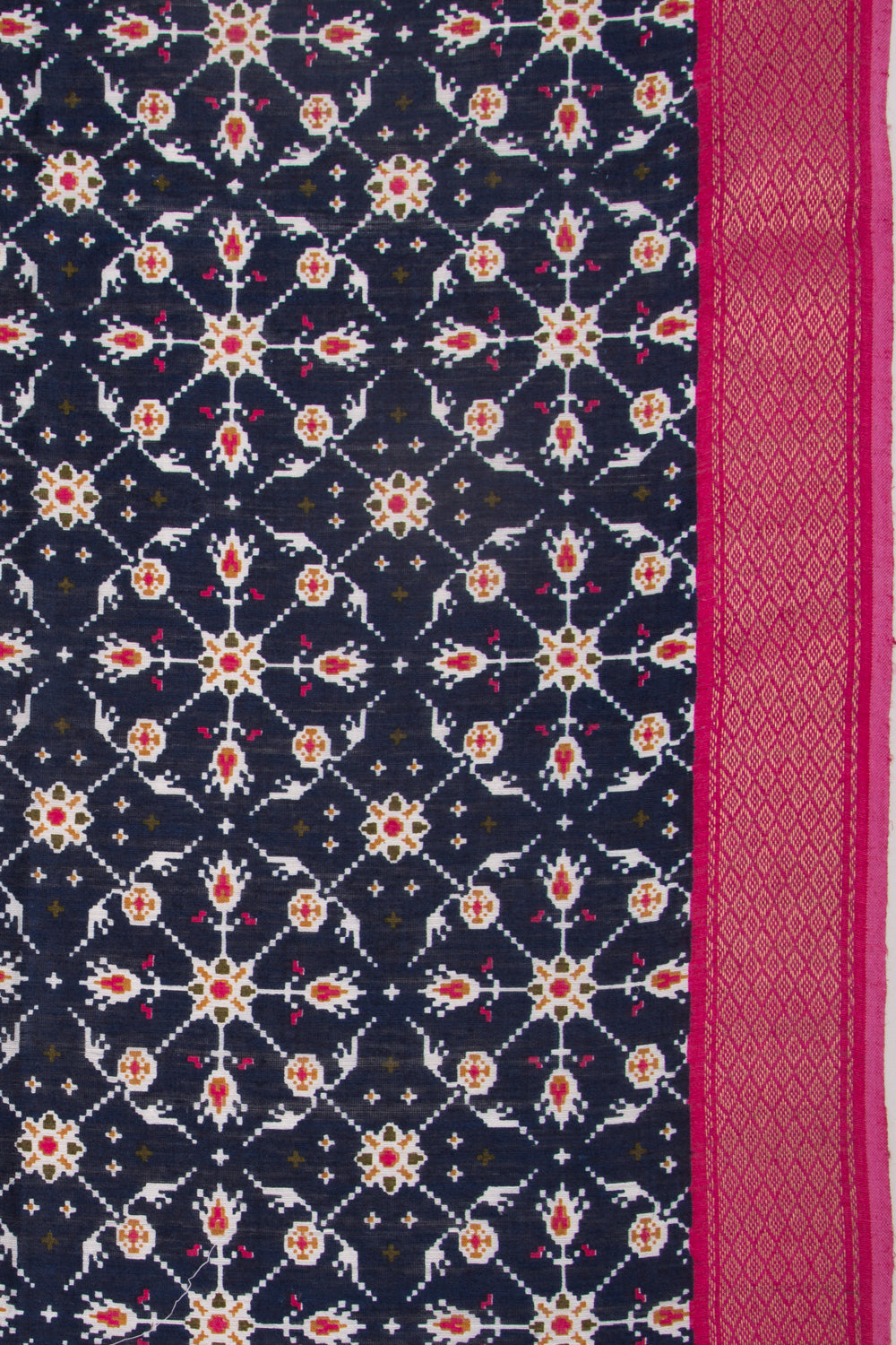 Tussar Printed Dark Blue Saree