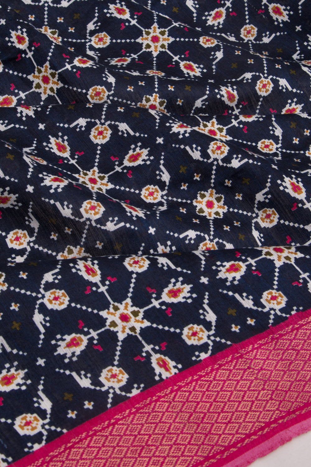Tussar Printed Dark Blue Saree