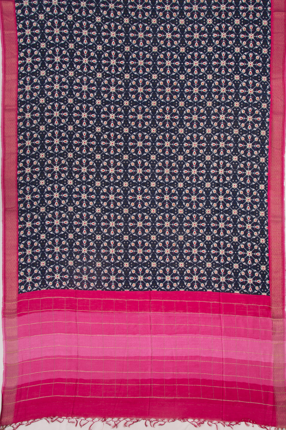 Tussar Printed Dark Blue Saree