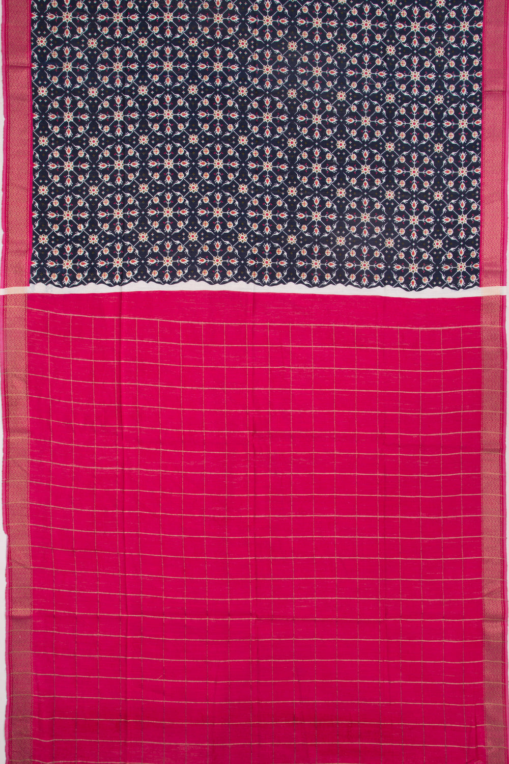 Tussar Printed Dark Blue Saree