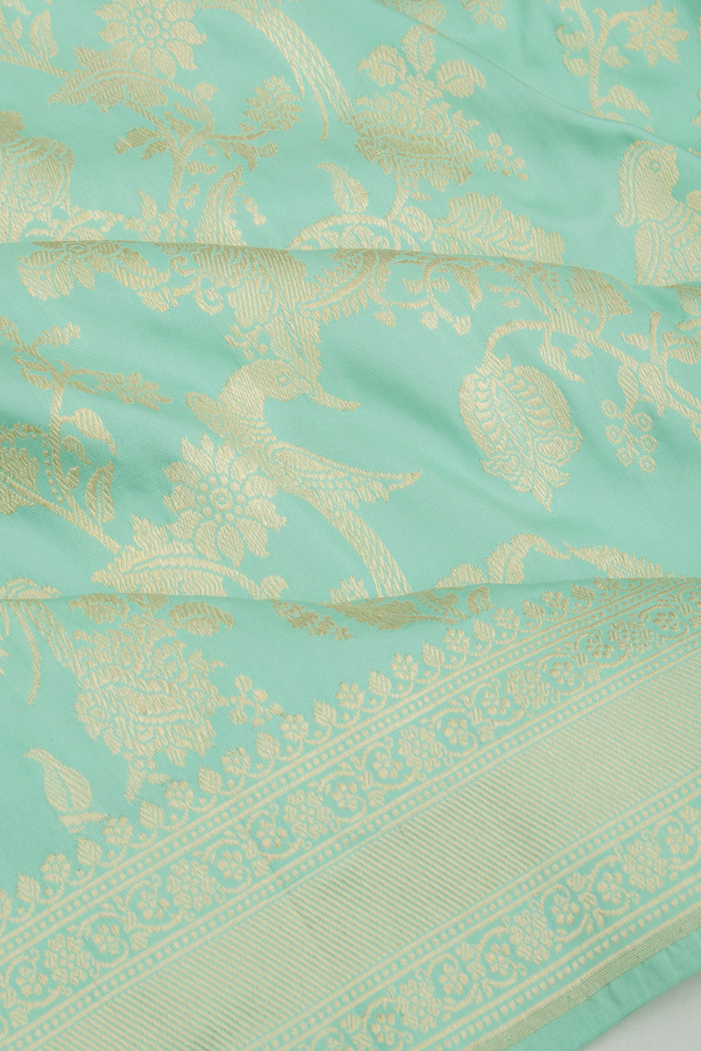 Banarasi Silk Kadwa Jaal Sea Green Saree