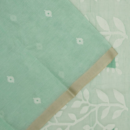 Phulia Cotton Butta Pastel Green Saree