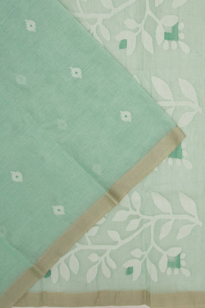 Phulia Cotton Butta Pastel Green Saree